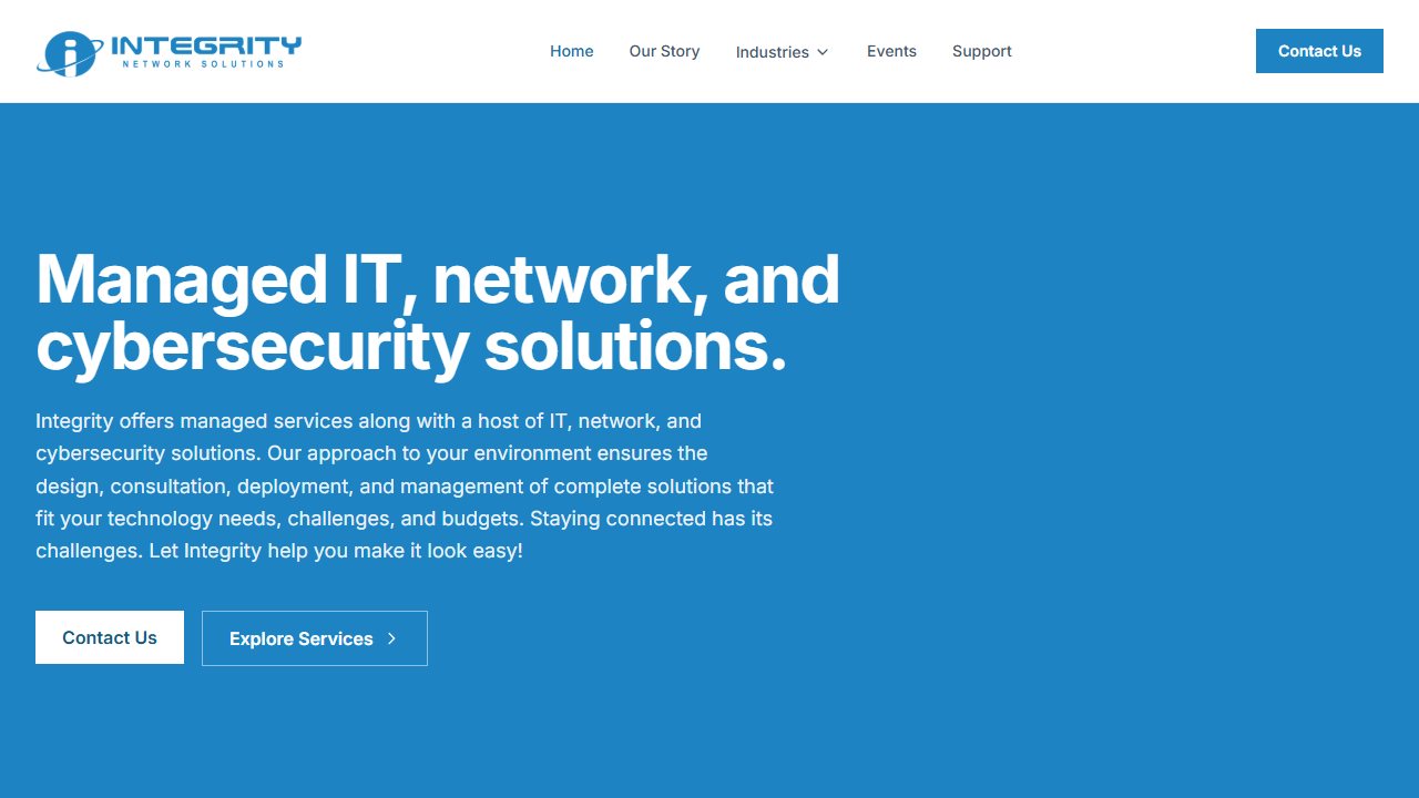 Integrity Network Solutions website